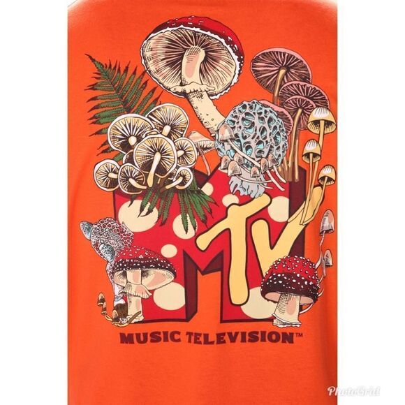 2/$30 Fashion Nova MTV Mushrooms Short Sleeve Tee - Orange - Picture 2 of 8